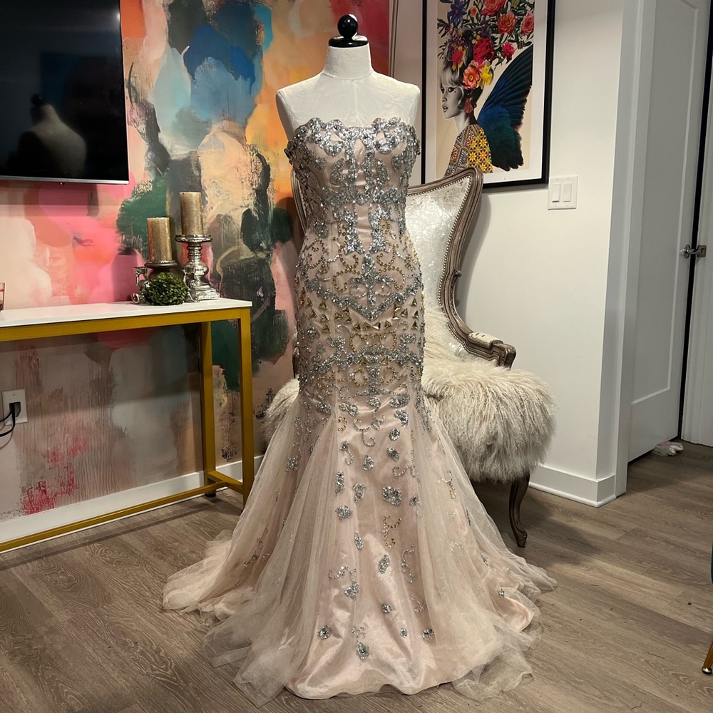 Gorgeous Embellished Jovani Strapless Gown sz6